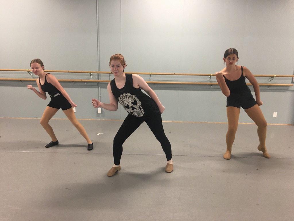 Levels 1 to 4 photo of students dancing in a studio